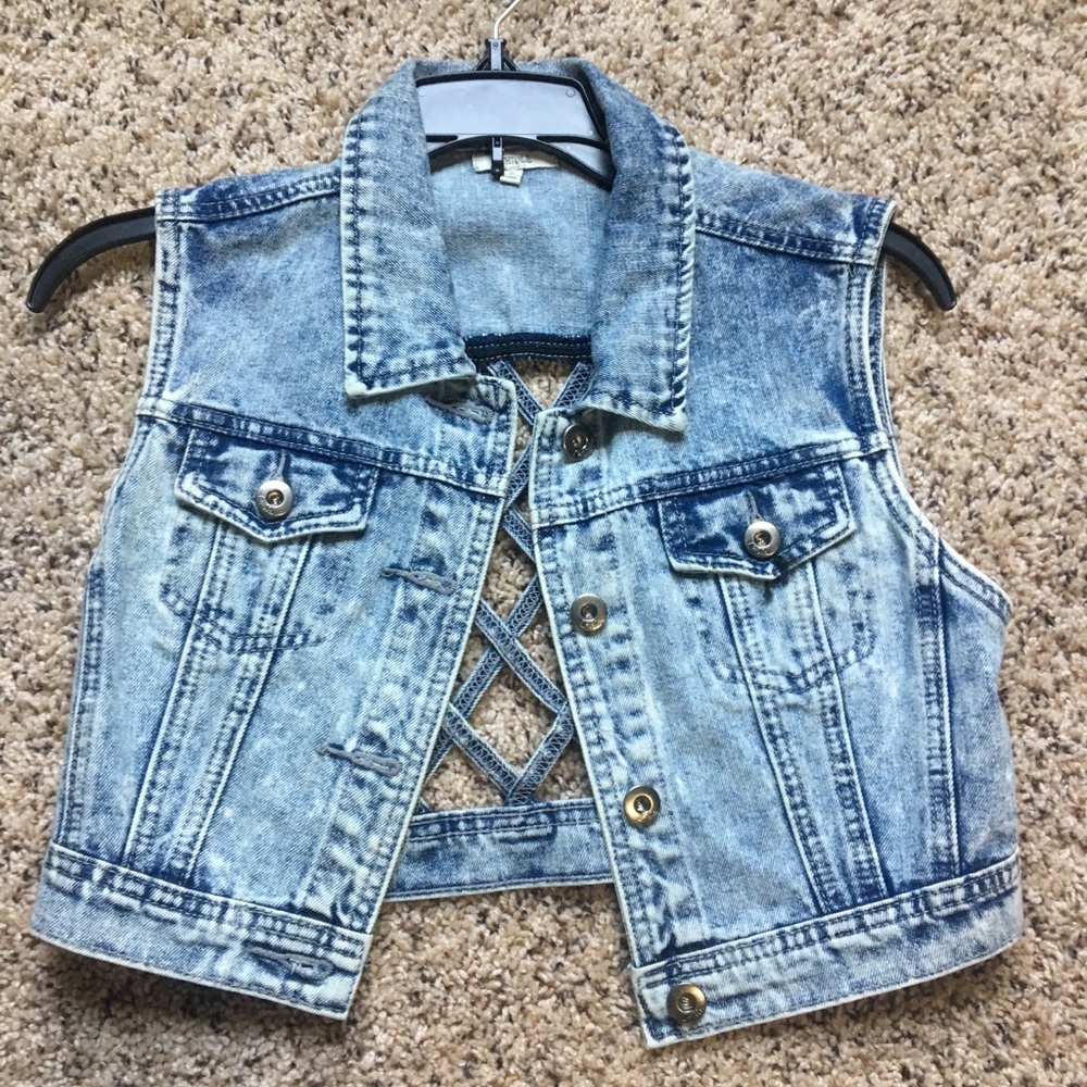 Jean crop vest